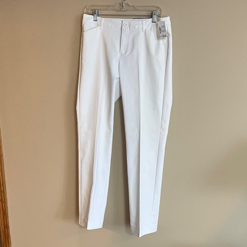 NWT Christopher & Banks Women's White Straight Leg Pants